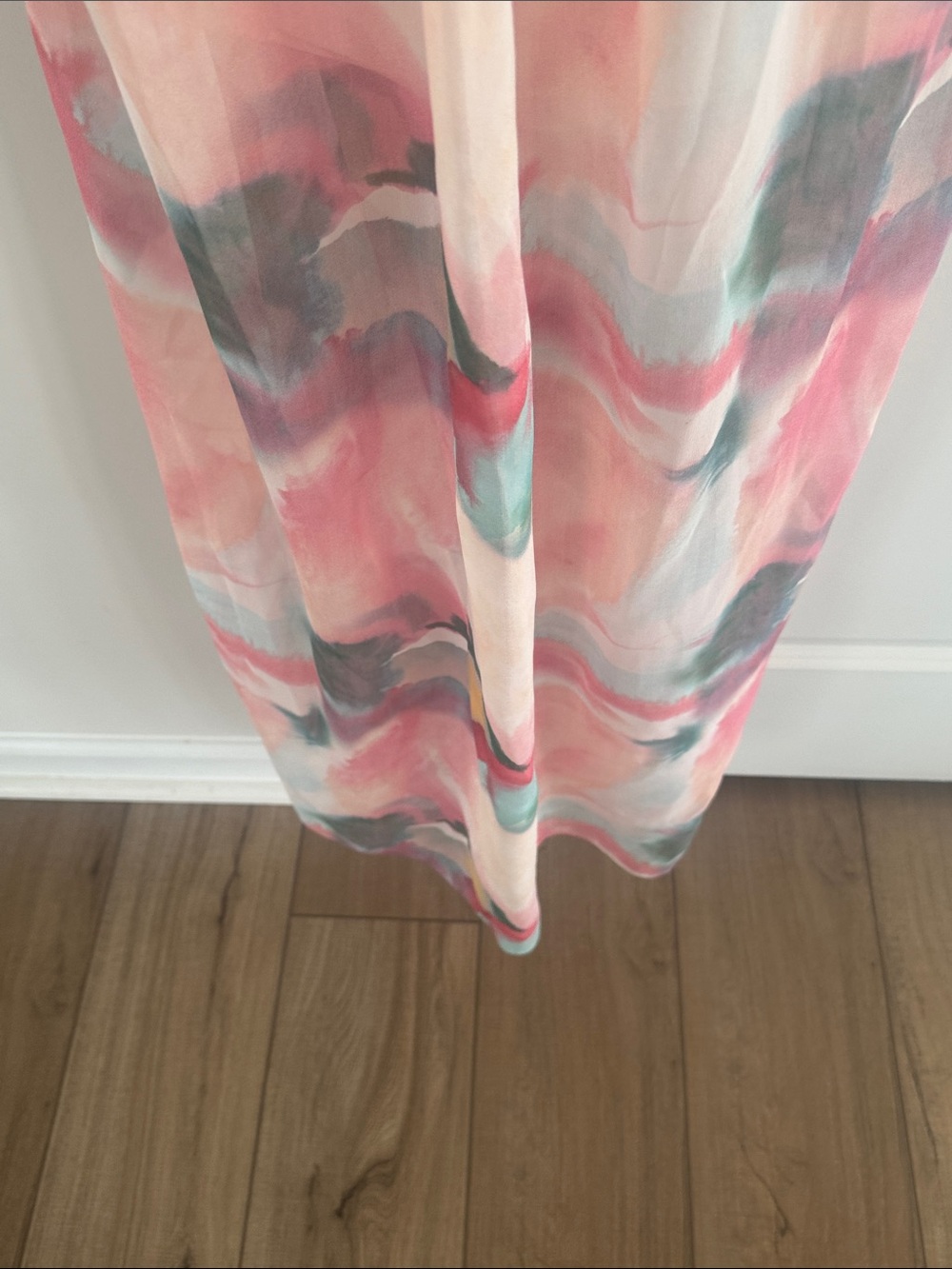 Alice + Olivia Pink and Cream Watercolor Maxi Dress - Picture 7 of 7